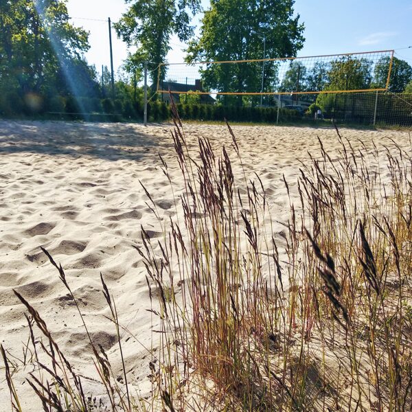 Beach volleyball field next to the guest house
